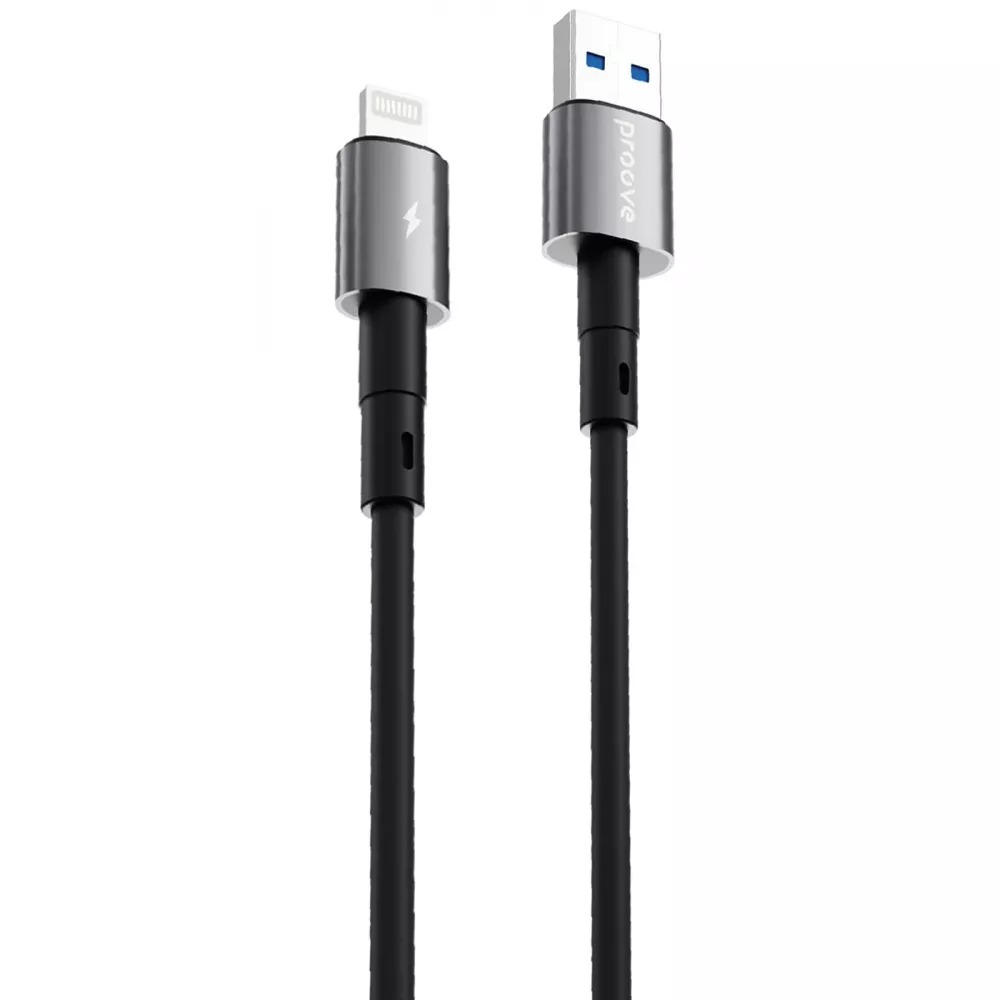 Кабель синхронизации данных Proove Silicraft USB to Lightning 2.4A 1m Black (CCSC12001101) - Фото 1