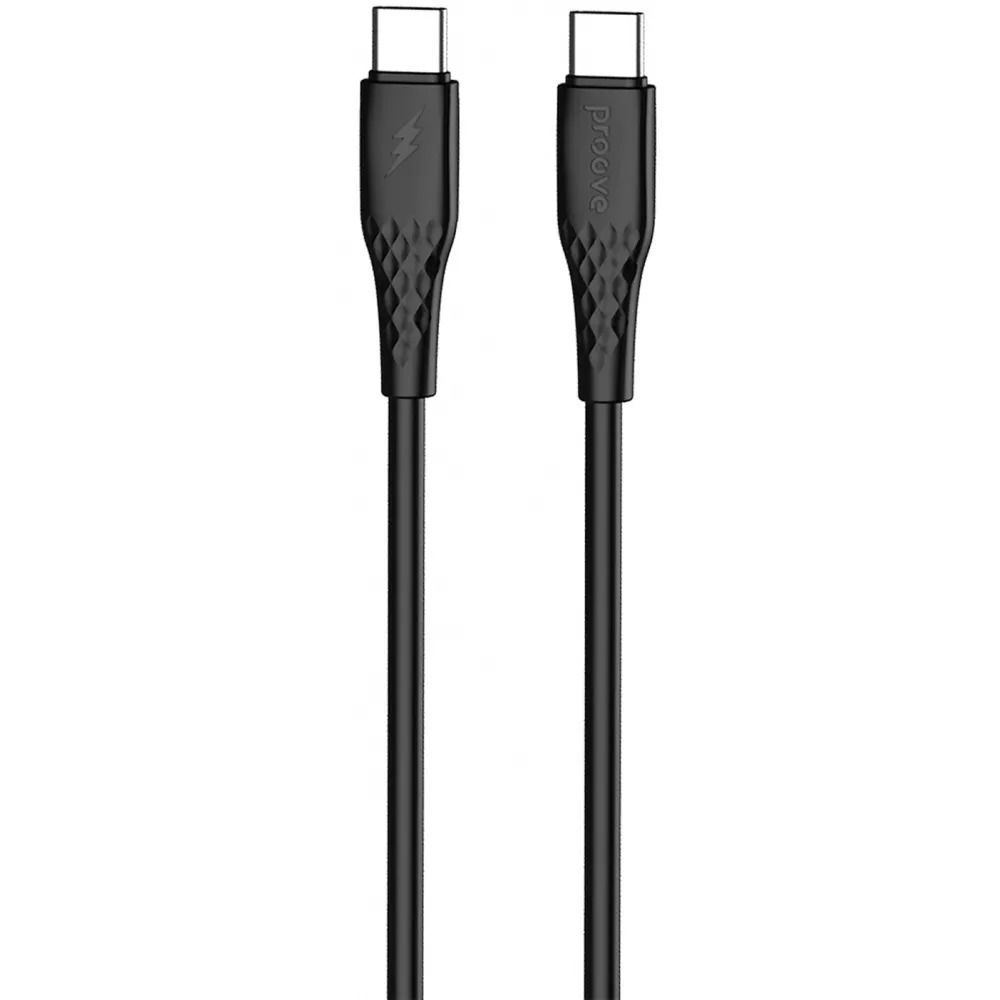 Кабель синхронизации данных Proove GridLine Type-C to Type-C 60W 1m Black (CCGL60002201) - Фото 1