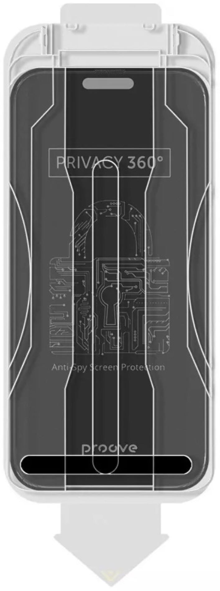 Защитное стекло для смартфона Proove Privacy 360 Installation Box iPhone 16 Pro black (PG360I16P001) - Фото 1