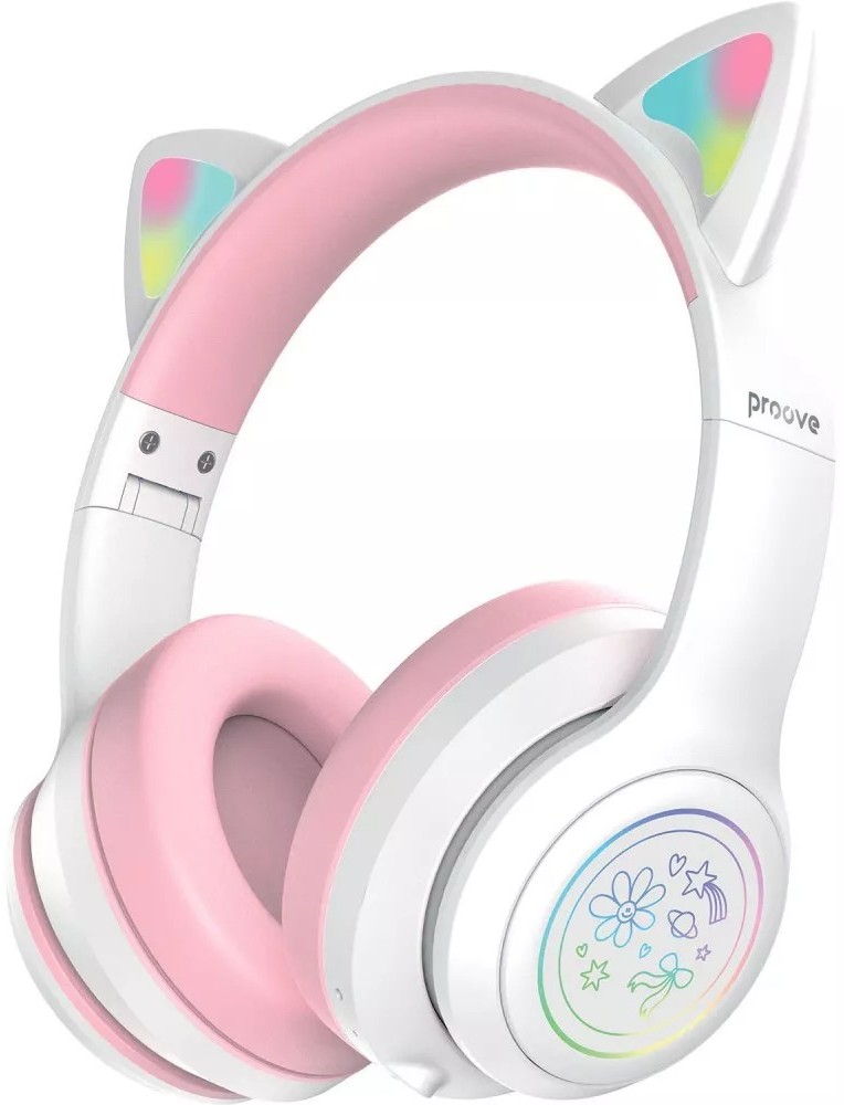 Навушники накладні бездротові Proove Kids Neko (APP) white/pink (HPNK0001AP25)