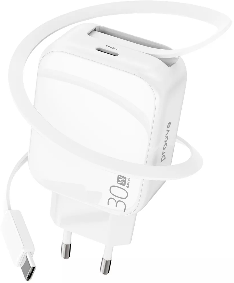 Сетевое зарядное устройство Proove Fixtape GaN Type-C 30W white (WCFP30010202) - Фото 1