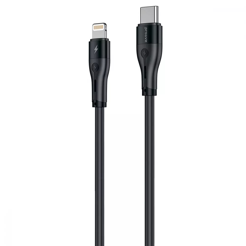 Кабель синхронізації даних Proove Soft Silicone Type-C to Lightning 27W (2m) black (CCSO27002121) - Фото 1