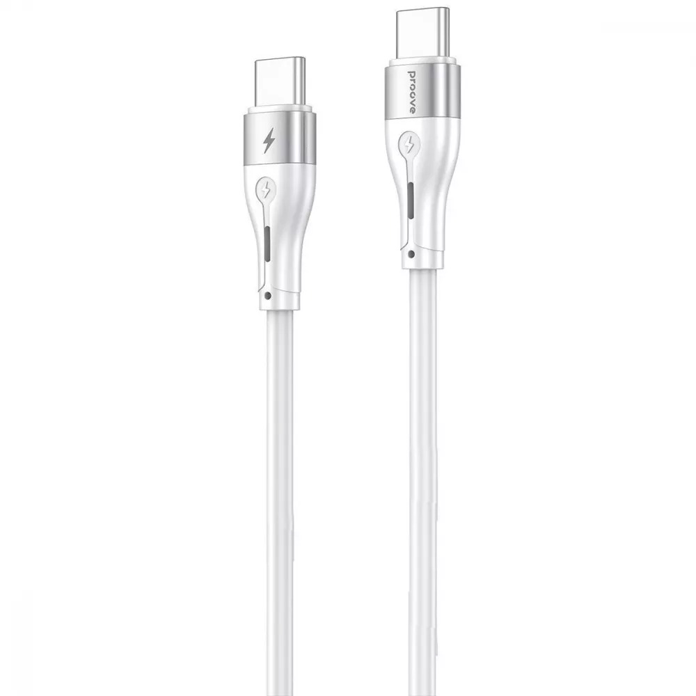 Кабель синхронізації даних Proove Soft Silicone Type-C to Type-C 60W (2m) white (CCSO60002222) - Фото 1