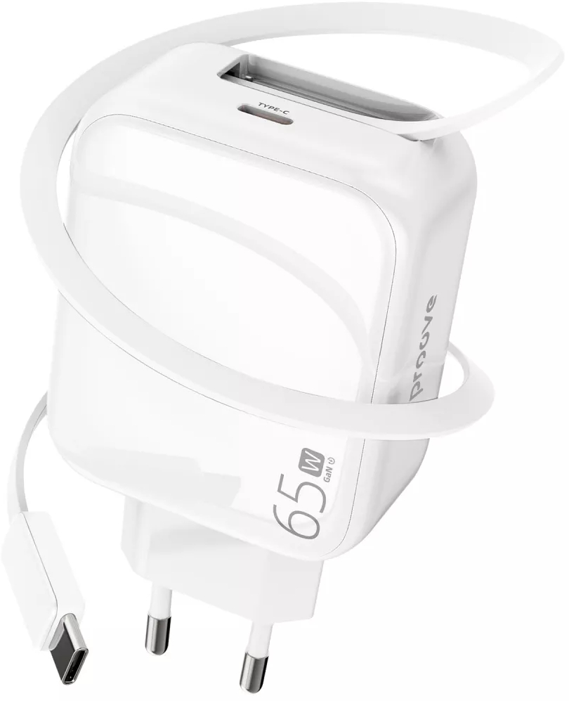 Сетевое зарядное устройство Proove Fixtape GaN Type-C 65W white (WCFP65010202) - Фото 1