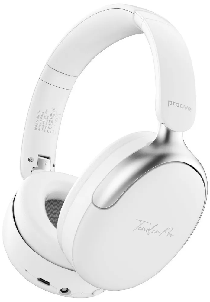 Навушники накладні бездротові Proove Tender Pro with ANC (APP) white (HPTP0001AP02) - Фото 1