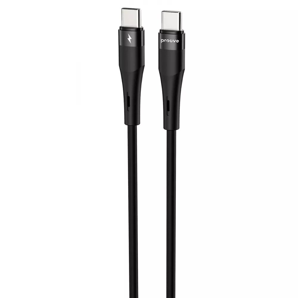 Кабель синхронизации данных Proove Light Silicone Plus Type-C to Type-C 60W 1m Black (CCLS60002201) - Фото 1
