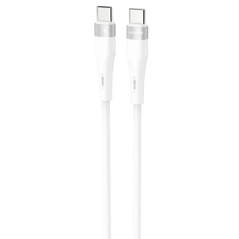 Кабель синхронизации данных Proove Light Silicone Plus Type-C to Type-C 60W 1m White (CCLS60002202) - Фото 1