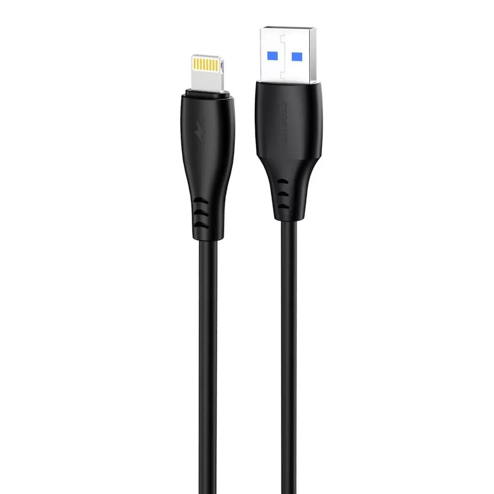 Кабель синхронизации данных Proove Simple Silicone USB to Lightning 2.4A 1m Black (CCSS12001101) - Фото 1