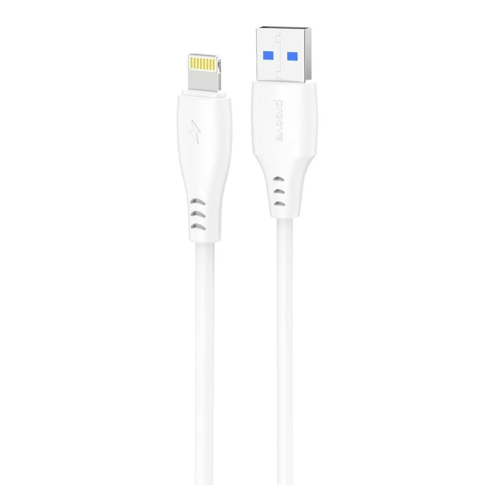 Кабель синхронизации данных Proove Simple Silicone USB to Lightning 2.4A 1m White (CCSS12001102) - Фото 1