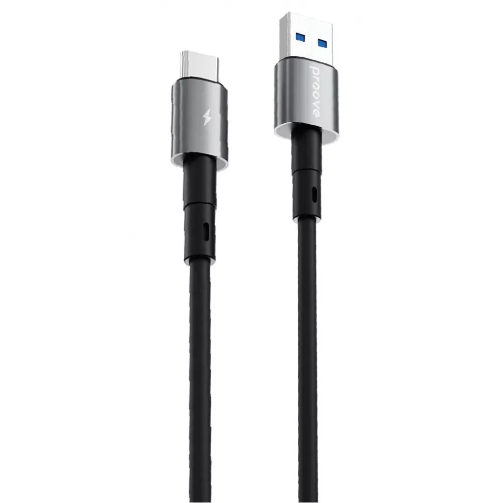 Кабель синхронізації даних Proove Silicraft USB to Type-C 3A 1m Black (CCSC15001201) - Фото 1