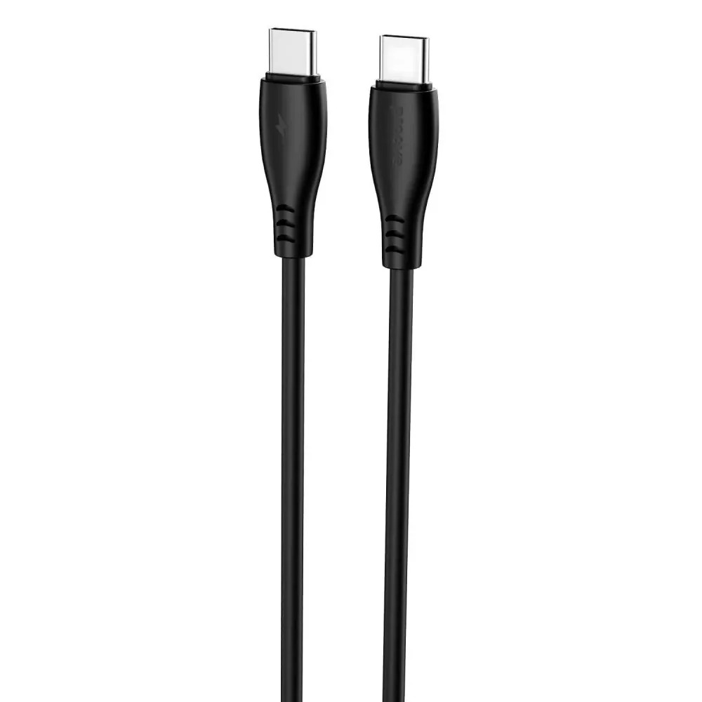Кабель синхронизации данных Proove Simple Silicone Type-C to Type-C 60W 1m Black (CCSI60002201) - Фото 1