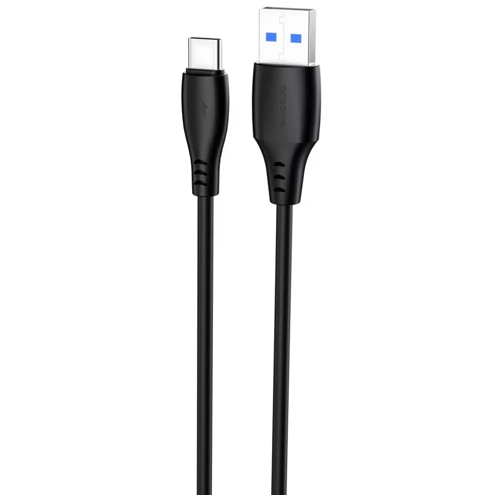 Кабель синхронізації даних Proove Simple Silicone USB to Type-C 3A 2m Black (CCSS15001221) - Фото 1