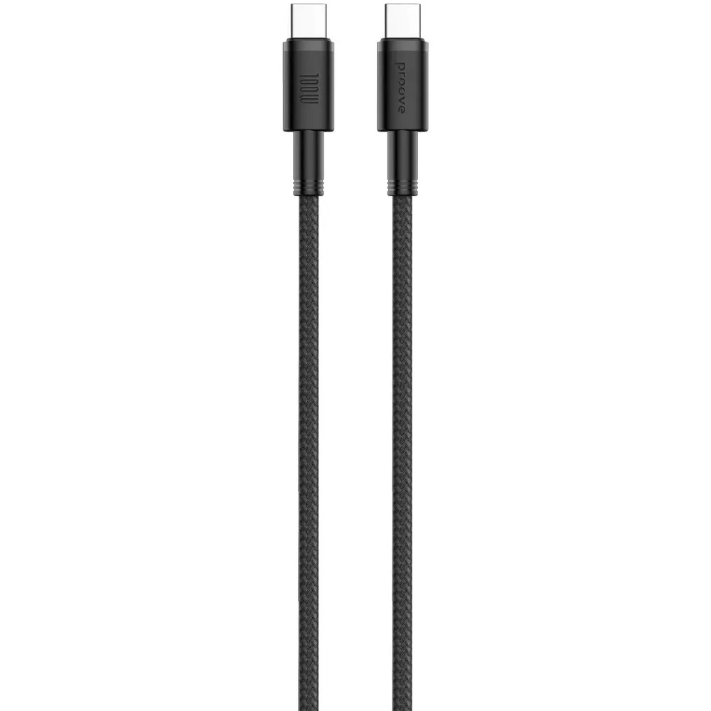 Кабель синхронізації даних Proove Nylo Type-C to Type-C 100W 1.5m Black (CCPN11002201) - Фото 1