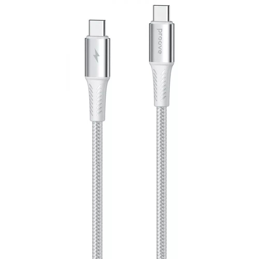 Кабель синхронізації даних Proove WireX Pro Type-C to Type-C 100W (1.5m) white (CCWX11002202) - Фото 1