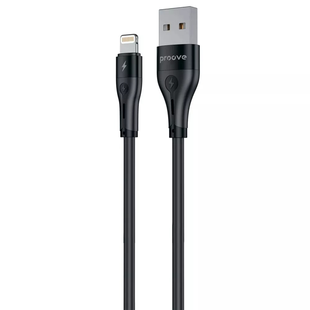 Кабель синхронізації даних Proove Soft Silicone USB to Lightning 2.4A 2m Black (CCSO20001121) - Фото 1
