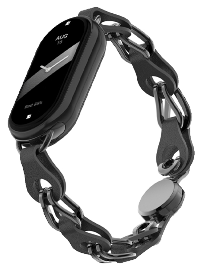 Ремінець для фітнес-браслету Armorstandart Chain Wristband for Xiaomi Smart Band 10/9/8 Black (ARM86887) - Фото 1