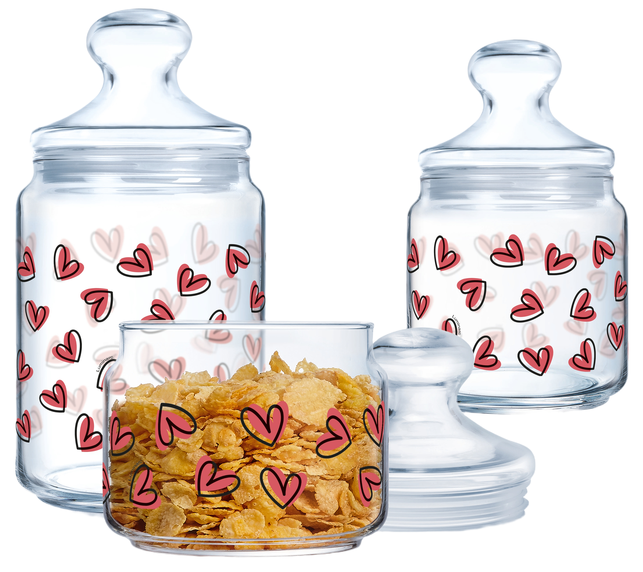 Купить Набор емкостей для сыпучих Luminarc CLUB LOVE BLUSH 1 л (X2218) - Фото 1 Набор емкостей для сыпучих Luminarc CLUB LOVE BLUSH 1 л (X2218) - Фото 1