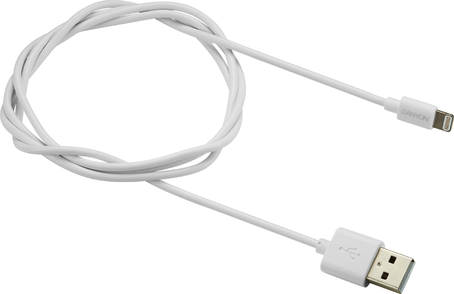 Кабель синхронизации данных Canyon MFI Cable certified by Apple 1m White (CNS-MFICAB01W) - Фото 1