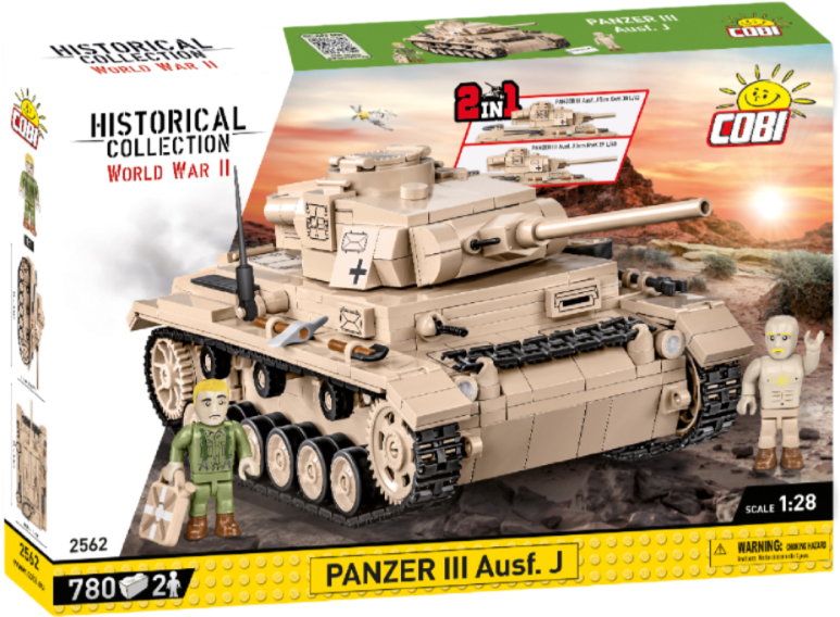 Пластиковый конструктор Cobi Вторая Мировая Война Танк Panzer III 780 деталей (COBI-2562) - Фото 1