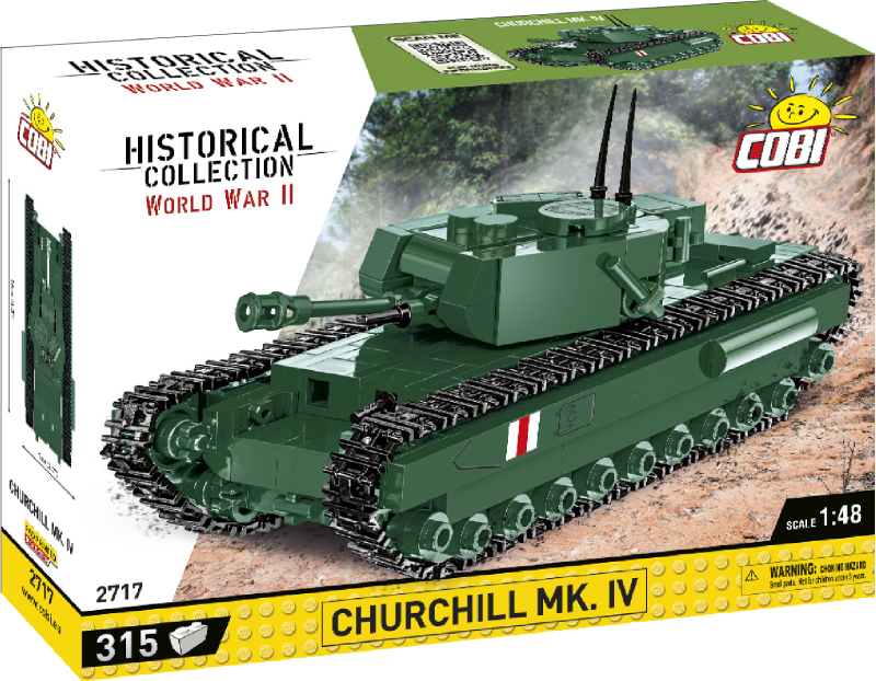 Пластиковый конструктор Cobi Вторая Мировая Война Танк Mk IV Черчилль (A22) 315 деталей (COBI-2717) - Фото 1