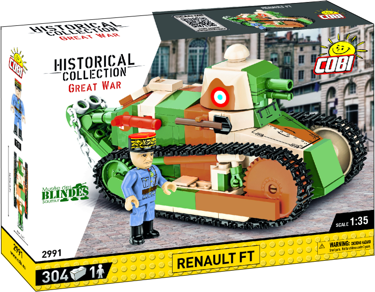 Пластиковый конструктор Cobi Первая Мировая Война Танк Рено FT-17 304 деталей (COBI-2991) - Фото 1
