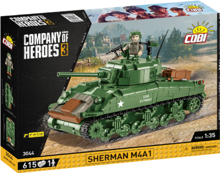 Пластиковый конструктор Cobi Company of Heroes 3 Танк M4 Шерман 615 деталей (COBI-3044) - Фото 1