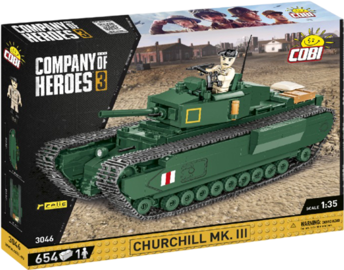 Пластиковый конструктор Cobi Company of Heroes 3 Танк Mk III Черчилль 654 деталей (COBI-3046) - Фото 1