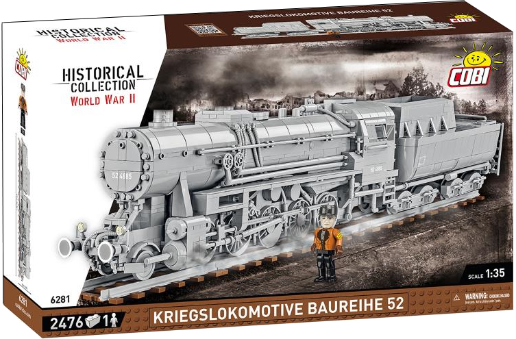 Пластиковый конструктор Cobi Локомотив Kriegslokomotive Class 52 1:35 2476 деталей (COBI-6281) - Фото 1