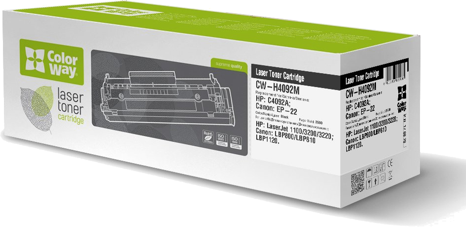 Картридж для лазерных принтеров/МФУ Colorway for HP LJ 1100 (C4092A)/Canon EP-22 (CW-H4092N/CW-H4092M) - Фото 1