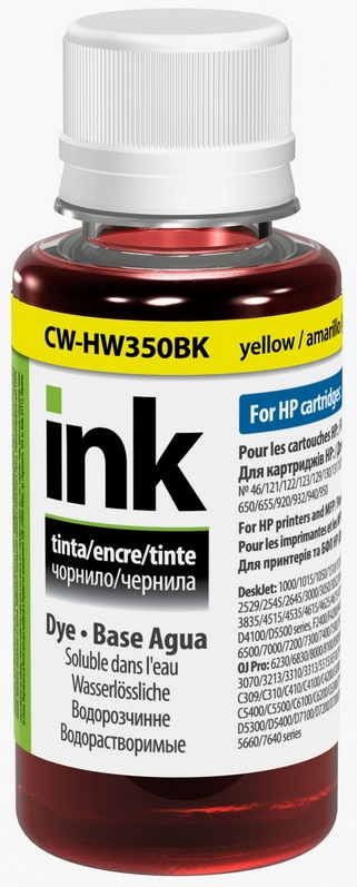 Чернила для заправки картриджа Colorway HP 121/129 (Yellow) (CW-HW350Y01) 100мл - Фото 1