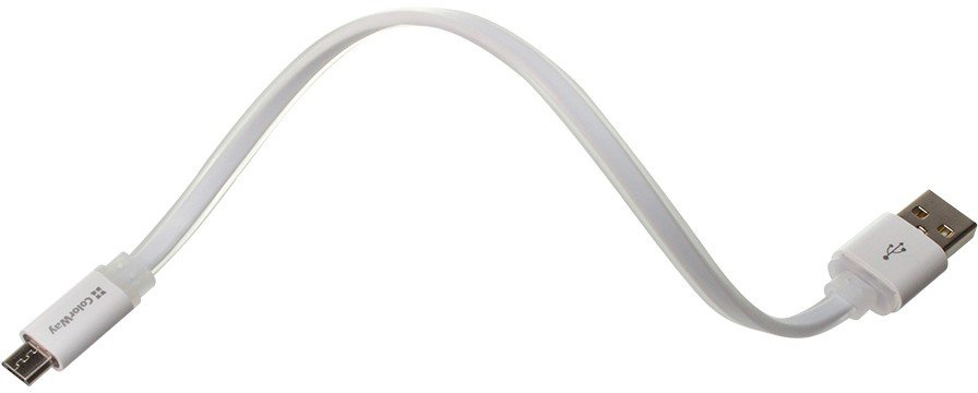 Кабель Colorway USB-MicroUSB 0.25m White (CW-CBUM-MUM25W) - Фото 1