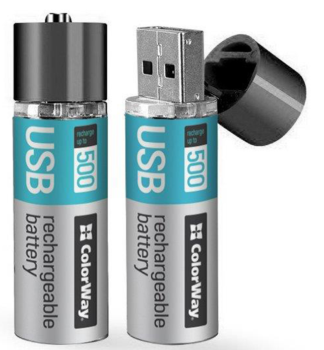 Купить Аккумулятор тип AA Colorway USB AA/HR06 BL 2 шт. (CW-UBAA-02) - Фото 1 Аккумулятор тип AA Colorway USB AA/HR06 BL 2 шт. (CW-UBAA-02) - Фото 1
