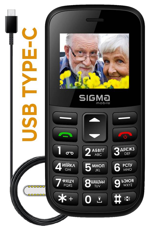Мобильный телефон Sigma mobile Comfort 50 EASY TYPE-C Black - Фото 1