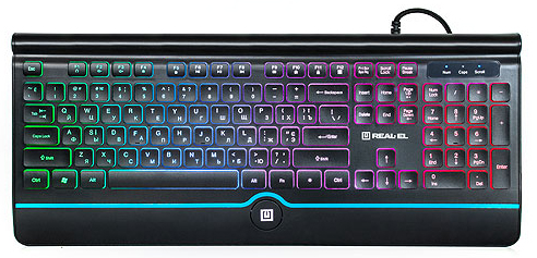 Клавиатура проводная игровая REAL-EL Comfort 8000 Backlit Black USB - Фото 1