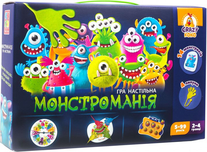 Настольная игра активная (5-7 лет) Vladi Toys "Монстромания" укр. (VT8044-23) - Фото 1