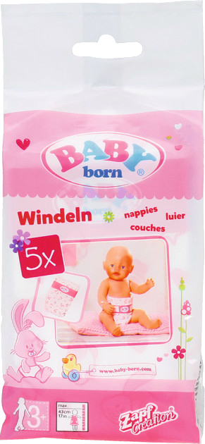 Аксесуари для пупса Zapf Підгузки для ляльки Baby Born (в наборі 5 шт) (826508) - Фото 1