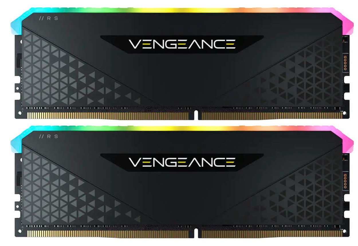 Память DDR Corsair DDR4 2x8GB/3200 Vengeance RGB RS Black (CMG16GX4M2E3200C16) - Фото 1