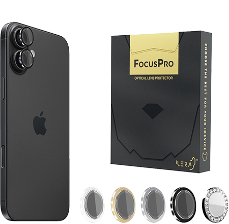 Защитное стекло для смартфона ILera FocusPro Lens for camera iPhone 16 / 16 Plus Black (iLFPBlack16) - Фото 1