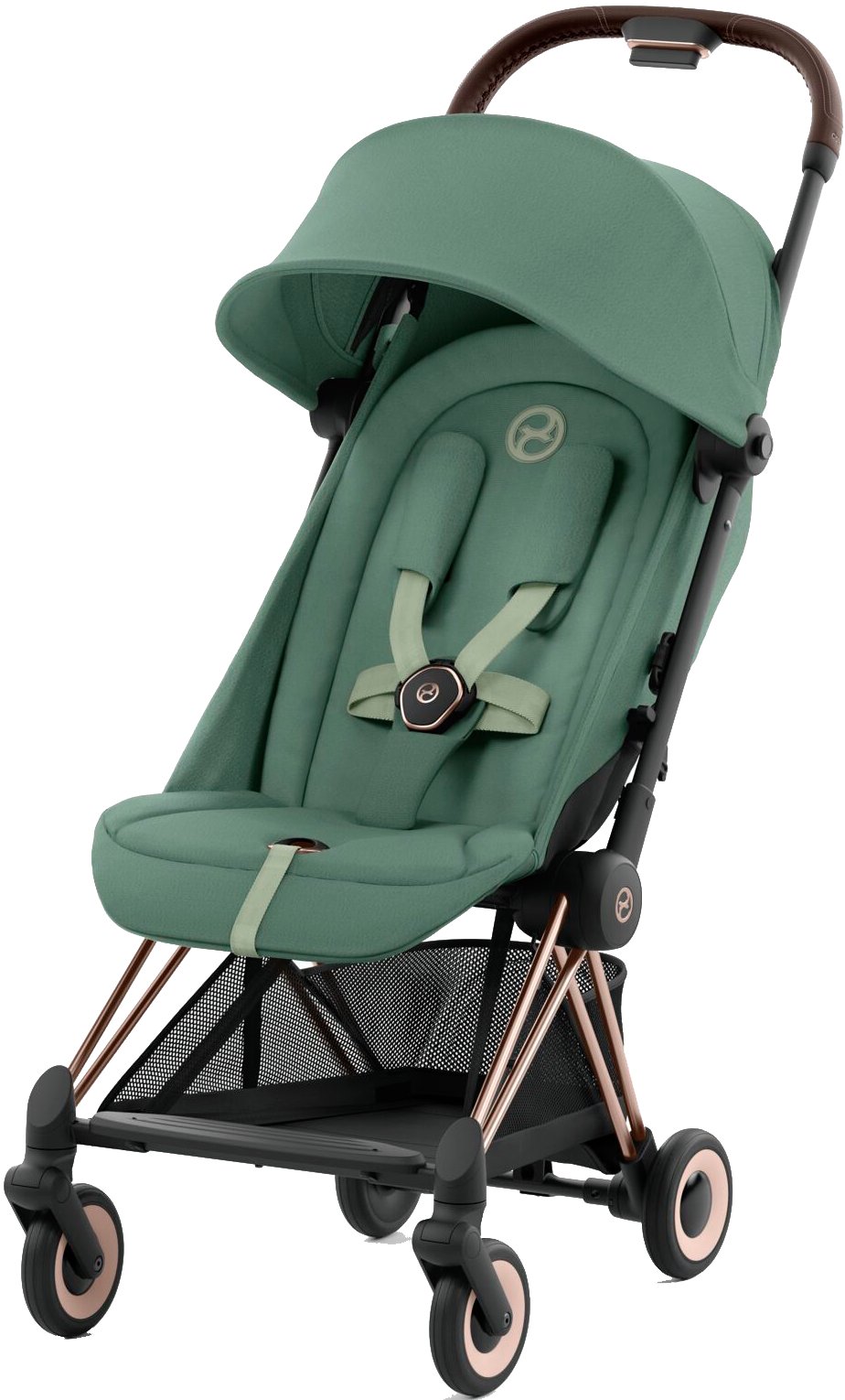 Купить Коляска прогулочная Cybex Coya Rosegold Leaf Green - Фото 1 Коляска прогулочная Cybex Coya Rosegold Leaf Green - Фото 1