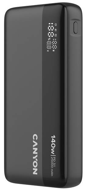 Батарея мобільна Canyon OnPower 240 PB-240 25000mAh PD140W Display Dark Grey (CNS-CPB240) - Фото 1