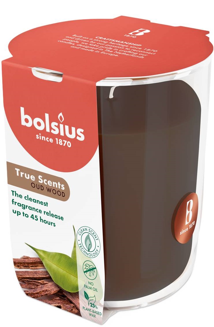 Свеча стекло Bolsius TRUE SCENTS 97/85 Агаровое дерево (940370) - Фото 1