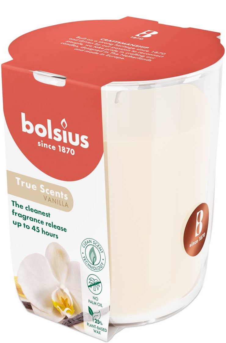 Свеча стекло Bolsius TRUE SCENTS 80/73 Ваниль (940375) - Фото 1
