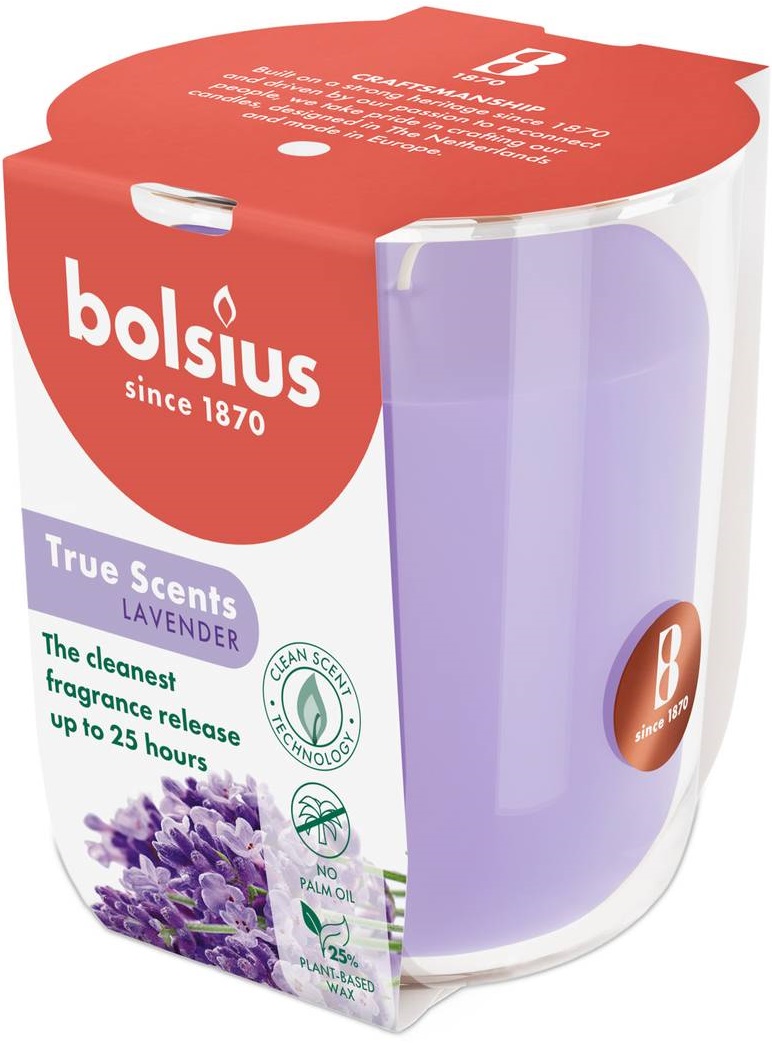Свічка скло Bolsius TRUE SCENTS 80/73 Лаванда (930377) - Фото 1