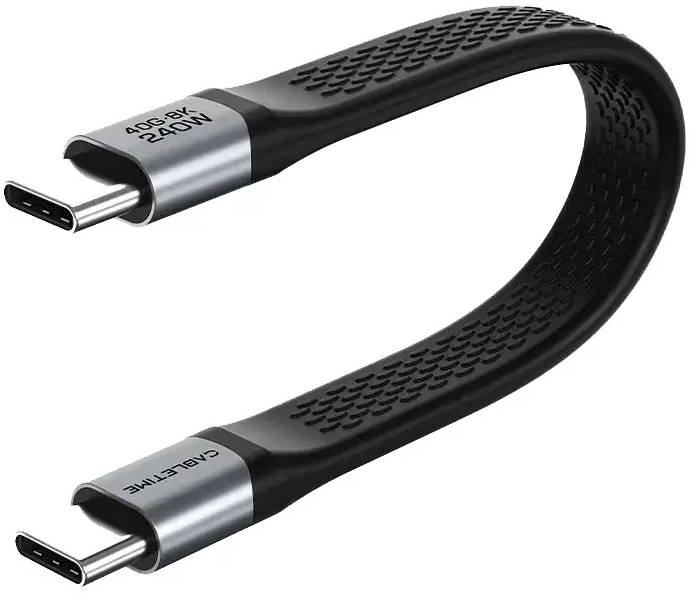 Кабель синхронизации данных Cabletime USB Type-C - USB Type-C 0.15 м Black (CU45B) - Фото 1