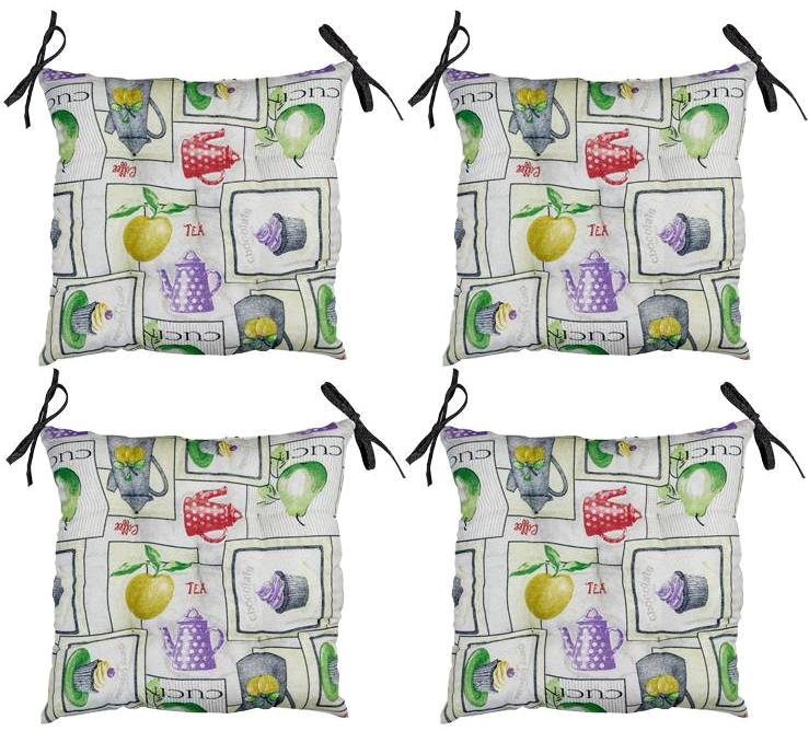 Подушка для стула Прованс CUPCAKE Violet 40х40 см 4 шт. (040525) - Фото 1