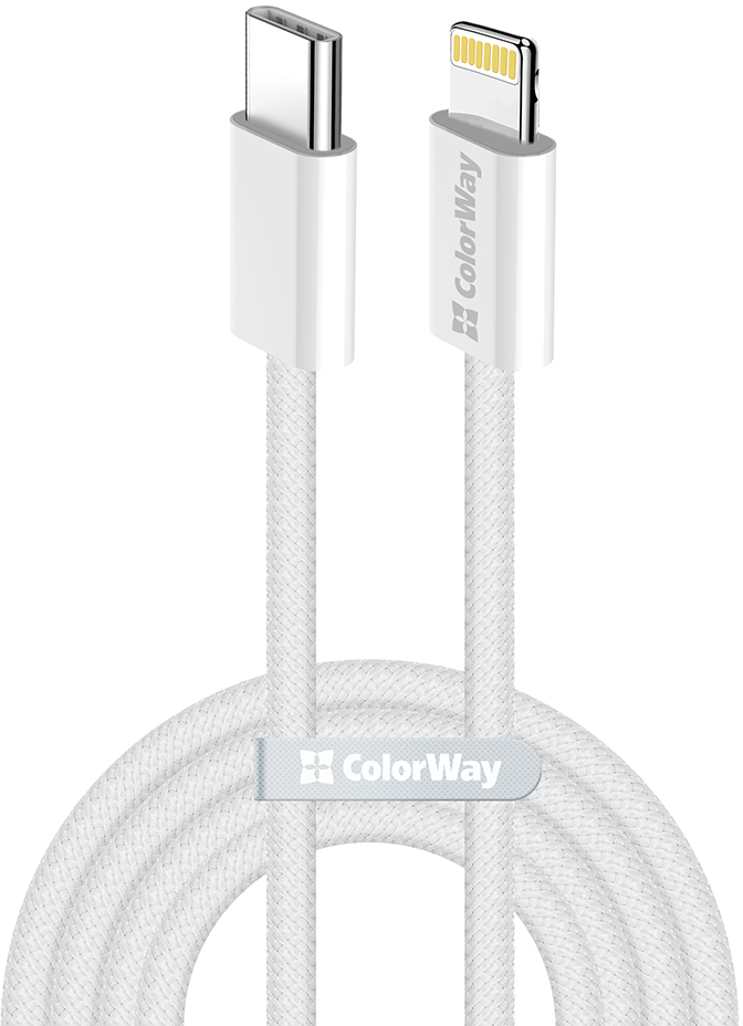 Кабель синхронизации данных Colorway Type-C - Apple Lightning 2м Gray (CW-CBPDCL068-GR) - Фото 1