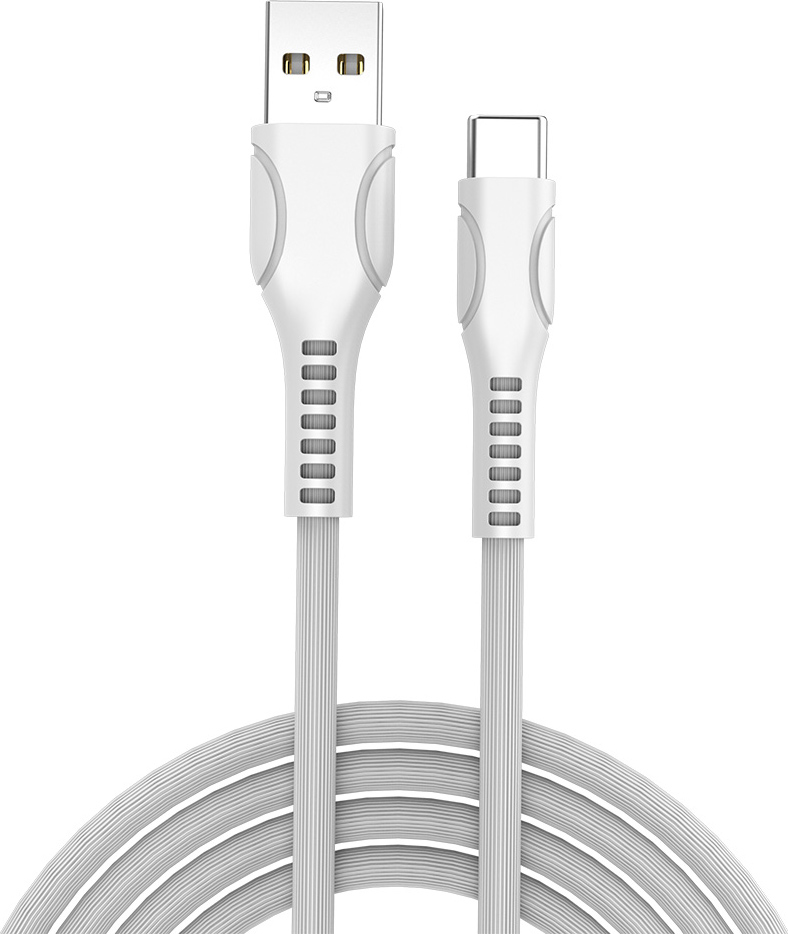 Кабель синхронізації даних Colorway USB-USB Type-C (line-drawing) 2.4А 1m White (CW-CBUC029-WH) - Фото 1