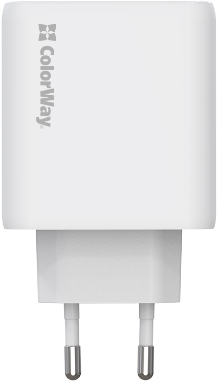 Сетевое зарядное устройство Colorway GaN Mini 50W PD Port PPS USB (Type-C PD 30W + Type-C PD 20W) White (CW-CHS050PD-WT) - Фото 1