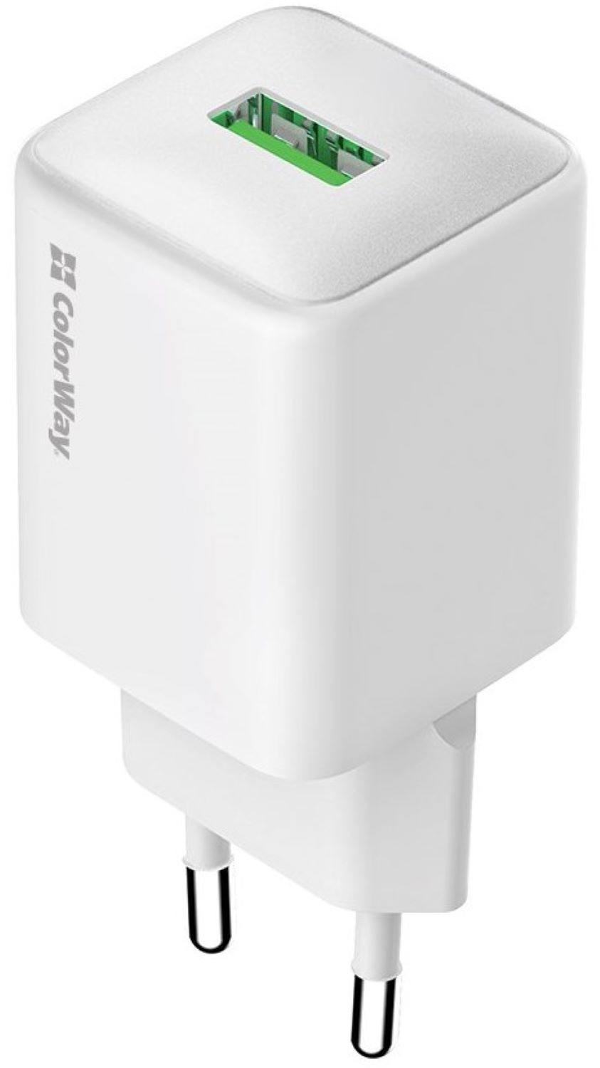 Сетевое зарядное устройство Colorway 1USB Quick Charge 3.0 18W V2 White (CW-CHS063Q-WT) - Фото 1