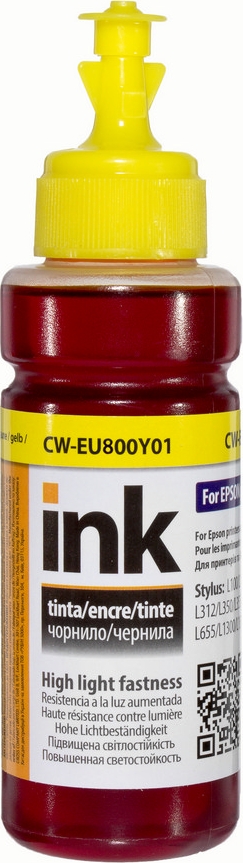 Чернила Colorway EPSON L800 (Yellow) (CW-EU800Y01) 100мл - Фото 1